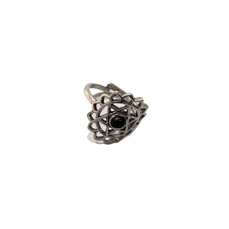 VIE Anahata Crystal Ring, Black Agate