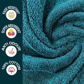 Towelogy® Premium Large Hand Towels Set 100% Combed Ring Spun Cotton Quick Dry & Super Absorbent Hotel Quality Multipurpose for Bathroom Spa Gym & Travel Size 50x85cm (Teal Duck Egg, Pack Of 1)