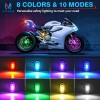 MICTUNING RGB LED Strobe Lights 8pc Flash Emergency Signal Light