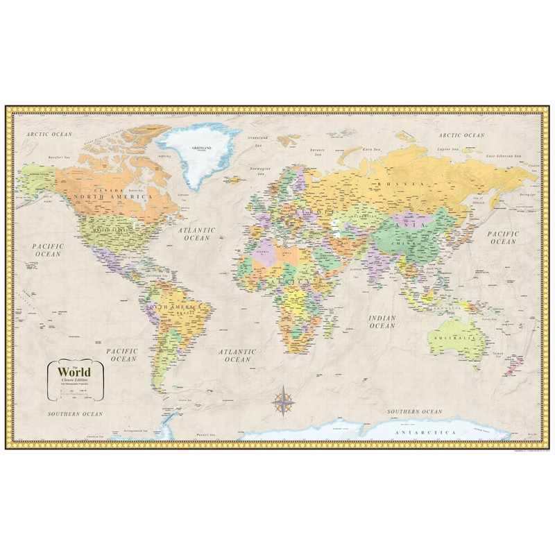 RMC Classic United States USA and World Wall Map Set