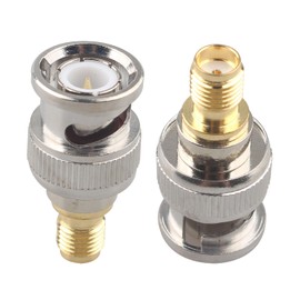 Futheda 2PCS SMA Female to BNC Male RF Coax Adapter SMA to BNC Connector Coaxial Jack Antenna Connector Straight Coupler Compatible with SDR Ham Radio Baofeng UV 5R uv82 V-5r5 Two Way Handheld Radio