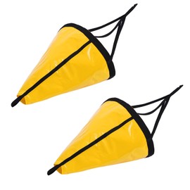 Tandefio 2 Pcs Marine Boat Parachute Sea Anchor Drift Sock for Fishing Boat 250d Nylon Trolling Fishing Drogue for Inflatable Sail Drift Anchor for Kayak Pontoon (32 Inch,Yellow)