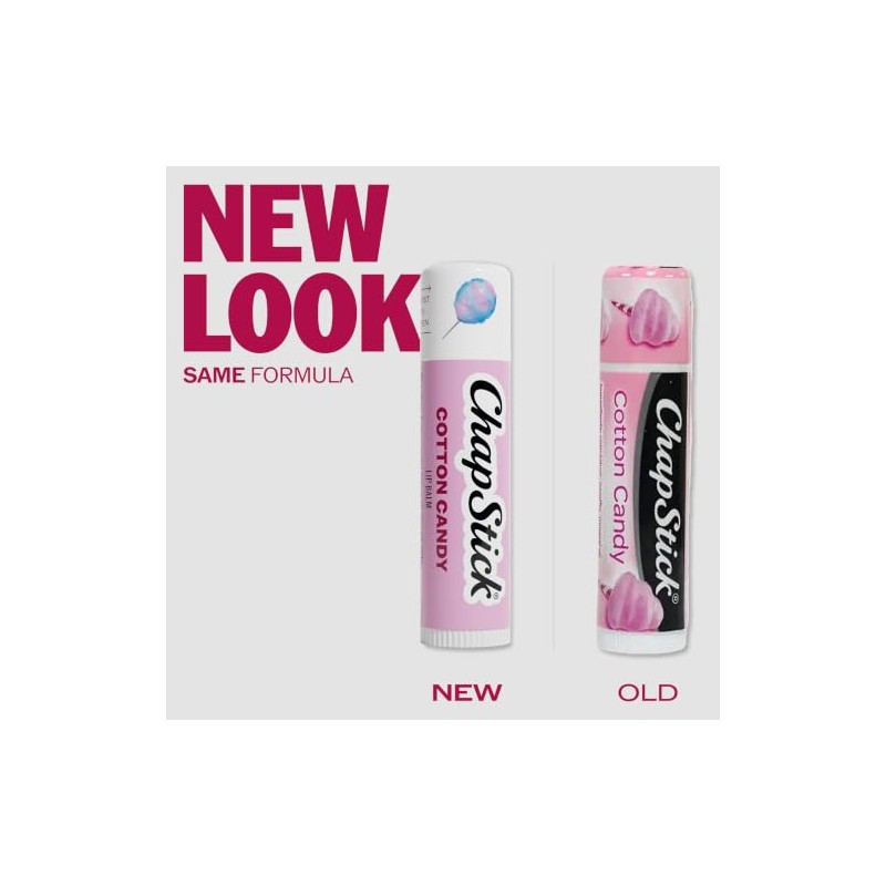 ChapStick- Bálsamo labial hidratante, algodón de azúcar, paquete de 12