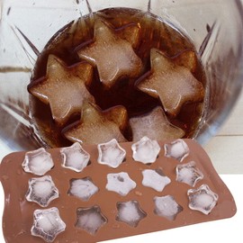 Bamutu Star Shape Chocolate Silicone Molds 2 PCS 15-Cavity Ice Cube Mould Star Non Stick Candy Dessert Jelly Silicone Mold