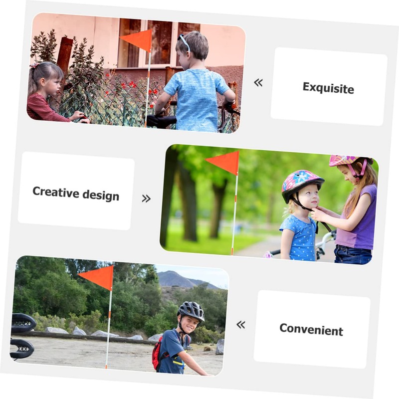 Abaodam 2Pcs Bike Safety Flags High Visibility Cycling Flags for