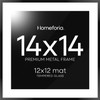 Homeforia 14x14 Picture Frame Black, High End Metal 14 x