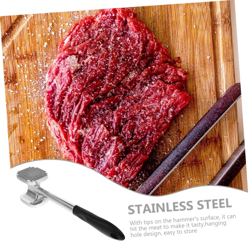 Alipis Double-Sided Meat Mallet for Kitchen Aluminum Beef Hammer Meat