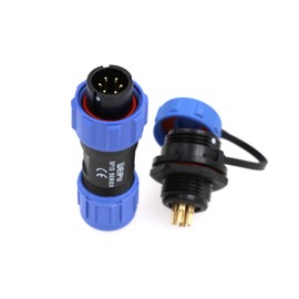 ZBLZGP SP13 6 Pin Round Connector Set Male Female Front Mount Socket IP68 Plug Power Aviation Round Thread Soldering 5A for Outdoor Use