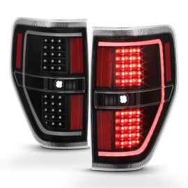 ACANII - For 2009-2014 Ford F150 Black Housing LED Light Tube Style Tail Lights Brake Lamps Pair Driver & Passenger Sde