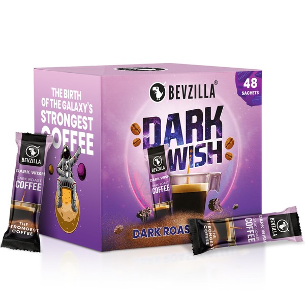 Bevzilla Dark Wish Dark Roast Strong Coffee Powder - 48