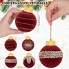 Fovths 12 Pack Velvet Christmas Balls Bulk Flocked Christmas Tree