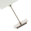 Contemporary Satin Nickel Bedside Table Lamp with White Cotton Fabric
