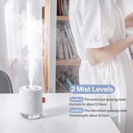 500ml Humidifiers, Snow Mountain Cool Mist Humidifiers, 2 Spray Modes Air Humidifier for Bedroom, With Warm Night Light Mode, Smart Humidifiers, Automatic Shut Off() (#1)