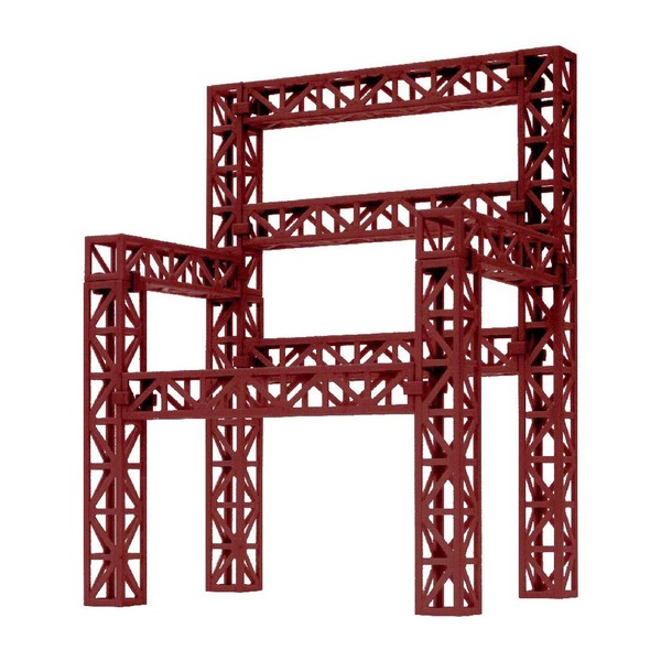 Hobby Base Premium Parts Collection Steel Truss Set Red Non-Scale ABS PPC-K39RD Display Accessories