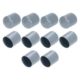 QUARKZMAN Rubber Caps 29 mm (1.1 Inch) ID Vinyl Round End Cap Cover Screw Thread Protective Caps Grey Pack of 10