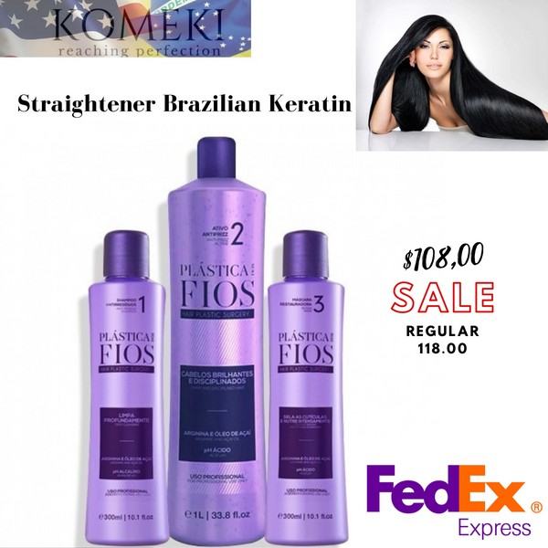 Plastica dos Fios Straightener Brazilian Keratin Hair Treatment 33oz+2(10oz)