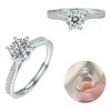 Dtup Anillo Solitario De Compromiso Plata Fina S925 Diamante Ct