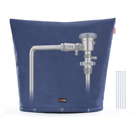 WISEPRO Backflow Preventer Insulation Cover-30 W x 24" H, 6 Layers Fabric Outdoor Pipe Insulation Cover with Aluminum Foil Layer Dupont Sorona Cotton, Backflow Cover for Winter Freeze Protection