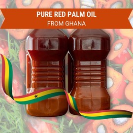 African Delights Red Palm Oil - 100% Natural From Ghana, Ideal Palm Oil for Cooking, High Smoke Point for Frying and Sauteing, 0% Trans Fat | Regular 2 Liters