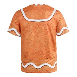 GRAJTCIN Gingerbread Man Shirts for Men Novelty 3D Print Santa's Gingerbread Man Costume T-Shirt L