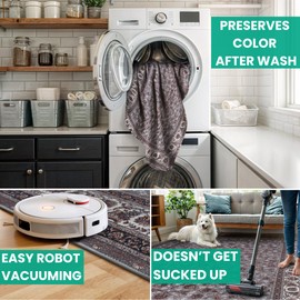 Bloom Rugs Washable Non-Slip 12 ft Runner - Slate Gray Traditional Oriental Runner for Entryway, Hallway, Bathroom, and Kitchen - Exact Size: 2.5' x 12'