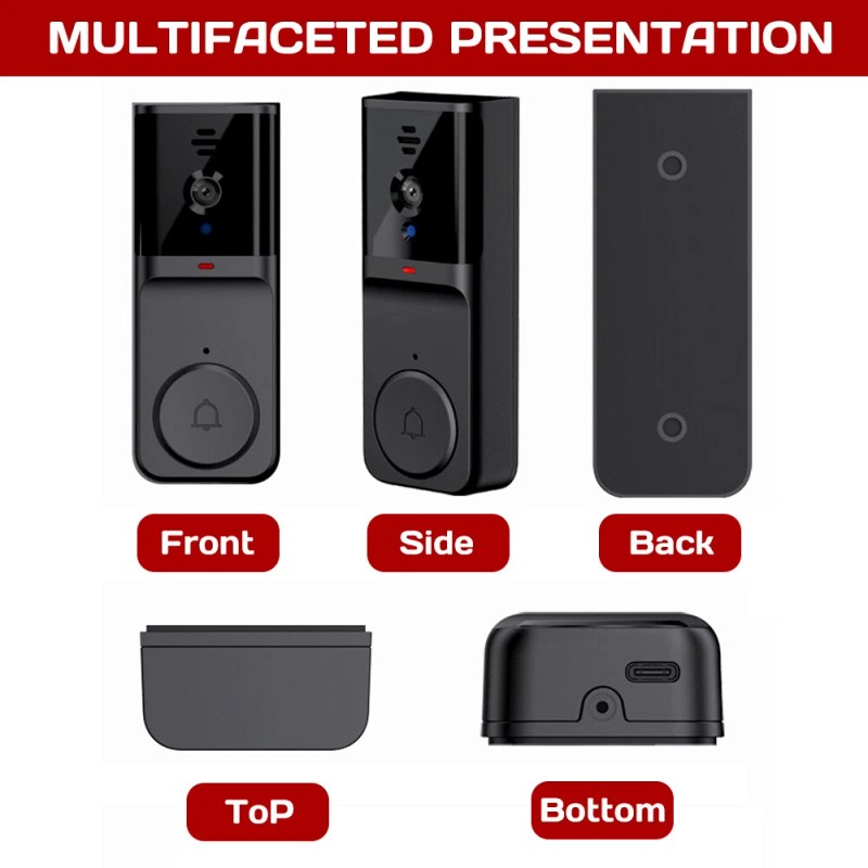 2.4G Wireless Smart LCD Screen Intercom Video Doorbell Camera Monitor