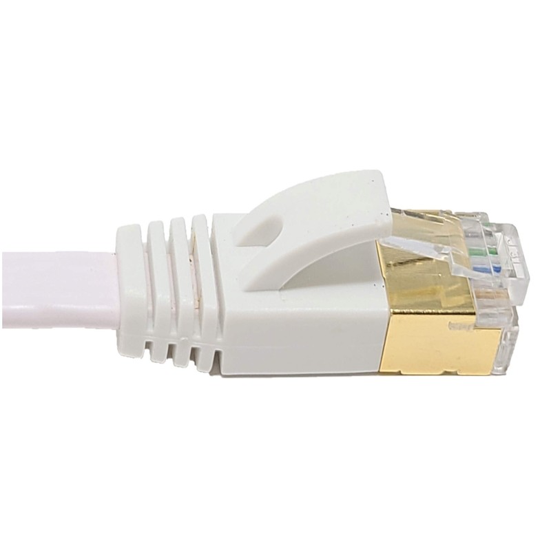 MICRO CONNECTORS 50ft Cat7 Shielded RJ45 Flat Patch Cable with