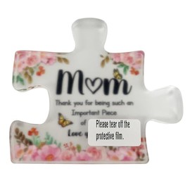 Engraved Acrylic Puzzle Plaque Decorations 3.9 x 3.3 inch, Christmas Anniversary Birthday Gifts (Mom)