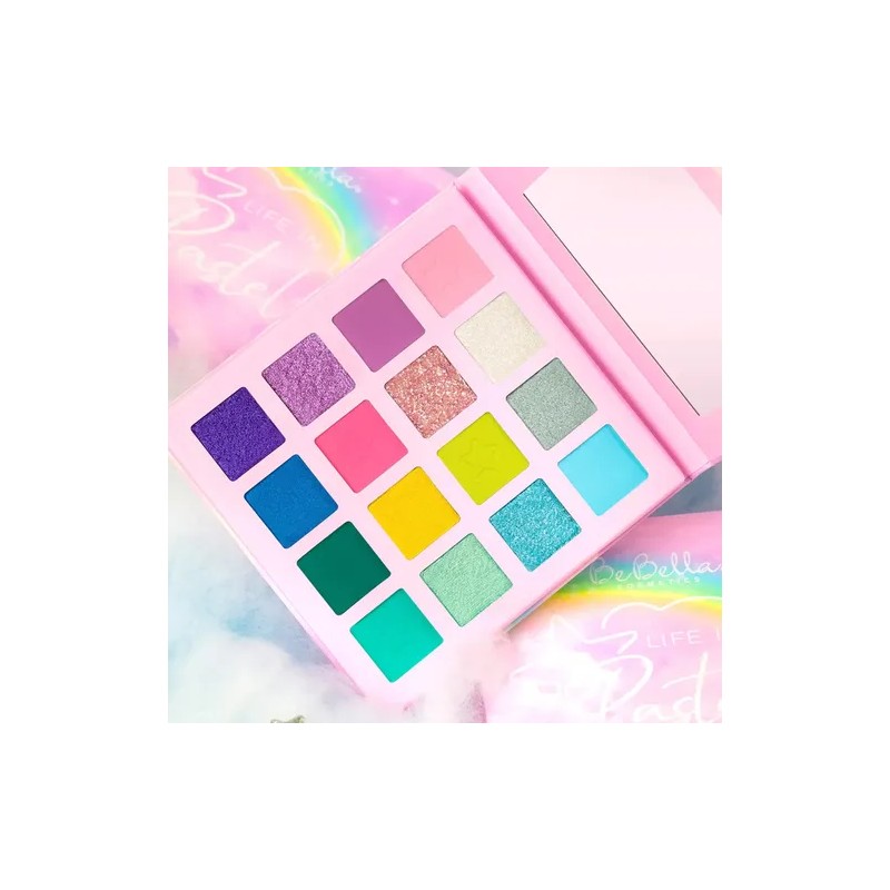 Paleta 16 Sombras Mate Shimmer Glitter Life Pastel Bebella®