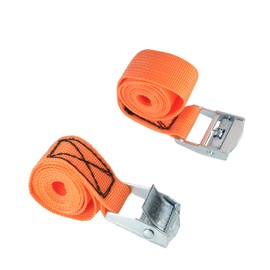 MroMax 0.98" x 2.62ft Lashing Straps Polypropylene Cam Buckle Lashing Straps 112lbs Load Cargo Tie Down Strap for Moving Cargo Orange 2Pcs