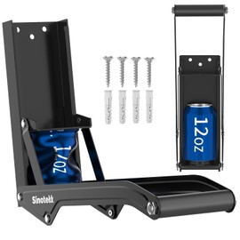 Sinotekk 16 oz Can Crusher Wall Mounted | Heavy-Duty Thickened Steel | with Built-in Bottle Opener & Non-Slip Handle | Flattened Aluminum Can in Seconds | Space-Saving Recycling Tool for Home & Garage