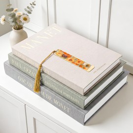 Linen Decorative Books, Set of 3 Fake Books for Coffee Table Decor