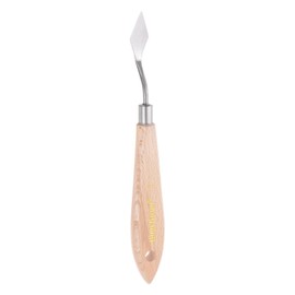 sourcing map No.1 Painting Palette Knife Stainless Steel Pointy Spatula Pallet Knife with Beech Wood Handle for Oil Acrylic Paint Canvas Mixing Spreading