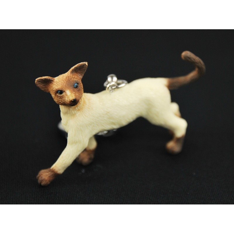 Miniblings Siamese Cat Key Ring Chain Keychain Pet Cats Animal