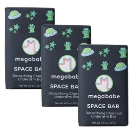 Megababe Jabón En Barra Para Axilas - Space Bar  Con Carbón Activado Desintoxicante Para El Control Del Olor  128 G - Paquete De 3                    