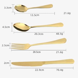 Vergoldetes Besteckset aus Edelstahl, 16-teiliges goldenes Besteckset, geeignet für 4 Personen. (Gold)…