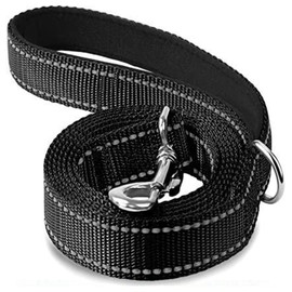 Dog Leads for Small Medium Dogs | Double Sided Reflective | Soft Neoprene Padded Handle Black