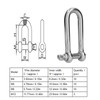Long D Shackle 304 Stainless Steel Straight Anchor Screw Pin