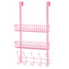 MILIJIA Coat Rack, Over The Door Hanger with Mesh Basket,