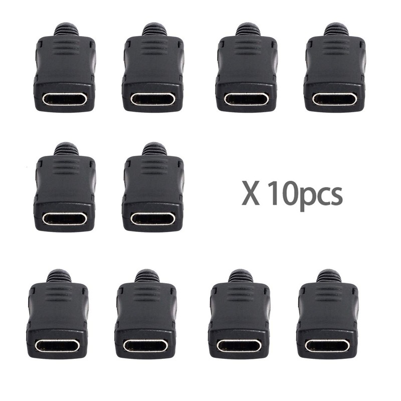 cablecc 10set DIY 4pin USB 2.0 Type C Female Socket