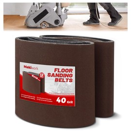 8 inch x 19 inch 40 Grit Sanding Belts, 12 Pack, EZ 8 Drum Sander Sandpaper Rolls for Woodworking and Floor Polishing, Aluminum Oxide Sander Sleeves