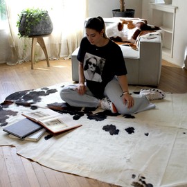 Appaloosa Cowhide Natural Leather Hide - Tricolor Collection for Living Room, Bedroom - Real Cowhide for Rustic Home Decor