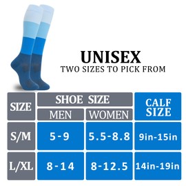 fenglaoda 6 Pairs Compression Socks for Women & Men Knee High Cute Circulation Socks for Nurse Pregnant Travel Athletic