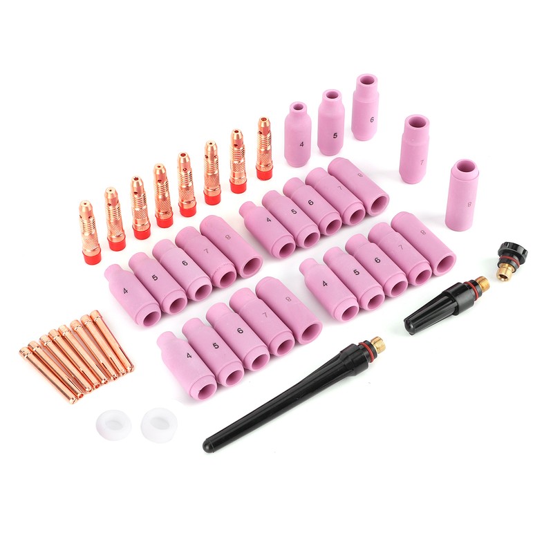 46Pcs Welding Nozzle TIG Contact Welder Nozzle for Torch 17/18/26