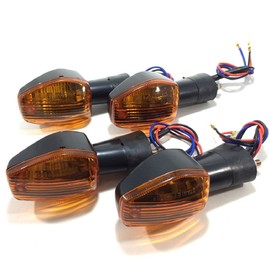 Honda Turn Signal Light Set of 4 Clear Smoke Amber for Various CB CBR Bike Dress Up Custom Parts General Purpose (Amber)