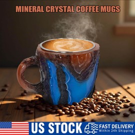 Unbranded Resin Like Mineral Crystal Coffee Mugs With Handle 200ml/6.67oz For Home Office.