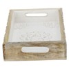 SAVON Rustic Wood Tray set of 3 torched nesting hand
