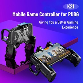 Diyeeni Mobile Game Controller, Cell Phone Game Joystick Gamepad, with Aim Fire Buttons, for 4.7 to 6.5 Inch Phone, Realistic Gaming Experience