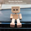 Shaking Wooden Man Figurine, 3.2inch Handmade Shaking Feet Wooden Doll,