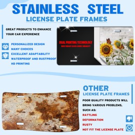 American Flag Eagle License Plate Patriotic Black License Plate Stainless Steel Front License Plate Vanity Tag Funny for Car Decorative Accessories for Women Men 6 X 12 Inch with 4 Holes